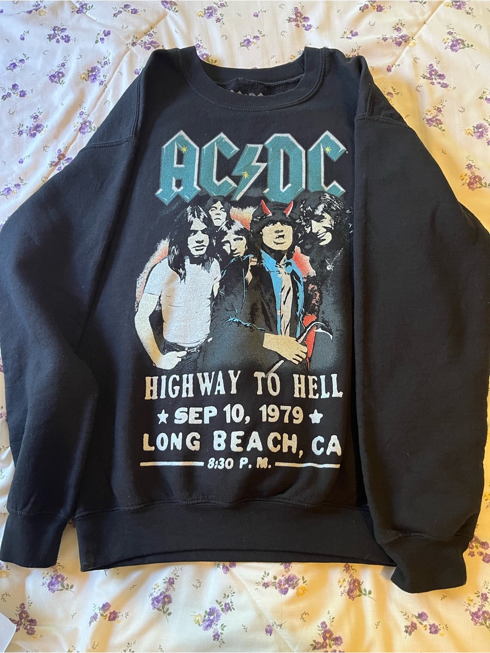 Official AC/DC 'Highway to Hell' Black Graphic Sweatshirt